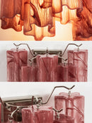Tronchi Textured Glass Tube Red Wall Sconce