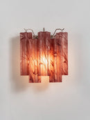 Tronchi Textured Glass Tube Red Wall Sconce