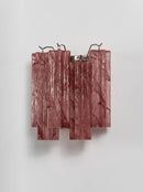 Tronchi Textured Glass Tube Red Wall Sconce