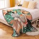 GobekUsa Cozy Knit Throw Blanket with Fringe - Soft & Reversible Bed Sofa Decor