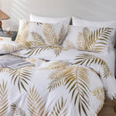 GobekUsa Gold Print Queen Duvet Set with 2 Pillowcases - Soft & Stylish Bedding Solution