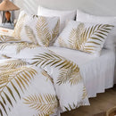GobekUsa Gold Print Queen Duvet Set with 2 Pillowcases - Soft & Stylish Bedding Solution