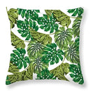 Tropical green leaves decorative cushion cover living room home decor by Decorbites