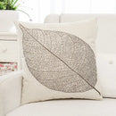 Tropical green plant leaves linen cushion cover living room pillow by Decorbites