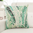 Tropical green plant leaves linen cushion cover living room pillow by Decorbites