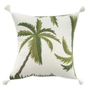 Tropical olive & cream embroidered patchwork cushion cover living room by Decorbites
