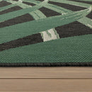Tropical Outdoor Rug Ostende Palm Trees - Black Green