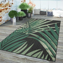 Tropical Outdoor Rug Ostende Palm Trees - Black Green