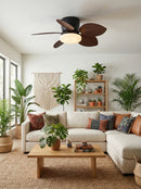 Tropical Palm Five-Blade Ceiling Fan Light