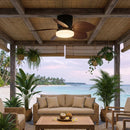 Tropical Palm Five-Blade Ceiling Fan Light
