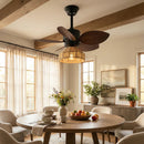Tropical Palm Leaf Hemp Rope Ceiling Fan Light