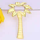 Tropical silver & gold coconut tree bottle opener kitchen tool by Decorbites