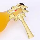 Tropical silver & gold coconut tree bottle opener kitchen tool by Decorbites