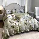 GobekUsa Ice Silk Plant Printed Bedding Set - Fashionable & Cool Comforter for Naked Sleep