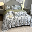 GobekUsa Ice Silk Plant Printed Bedding Set - Fashionable & Cool Comforter for Naked Sleep