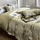 GobekUsa Ice Silk Plant Printed Bedding Set - Fashionable & Cool Comforter for Naked Sleep