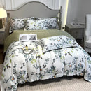 GobekUsa Ice Silk Plant Printed Bedding Set - Fashionable & Cool Comforter for Naked Sleep