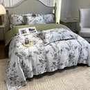 GobekUsa Ice Silk Plant Printed Bedding Set - Fashionable & Cool Comforter for Naked Sleep