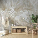 Neutral Toned Banana Leaf Wallpaper Mural
