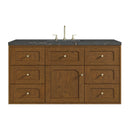 James Martin Laurent 48" Dual Mount Single Bathroom Vanity, Honey Oak