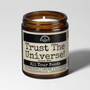 Malicious Women Co. Trust The Universe 9oz Witch Soy Candle | Clean Burn Gift for Women and Men Spiritual Candle Home Decor Multiple Scents USA