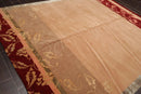 8' x 10' Hand Knotted Superfine Wool & Silk Tibetan Oriental Area Rug Tan