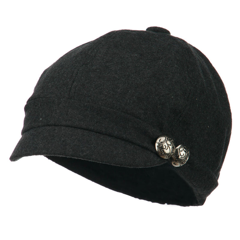 2 Silver Button Cabbie Cap
