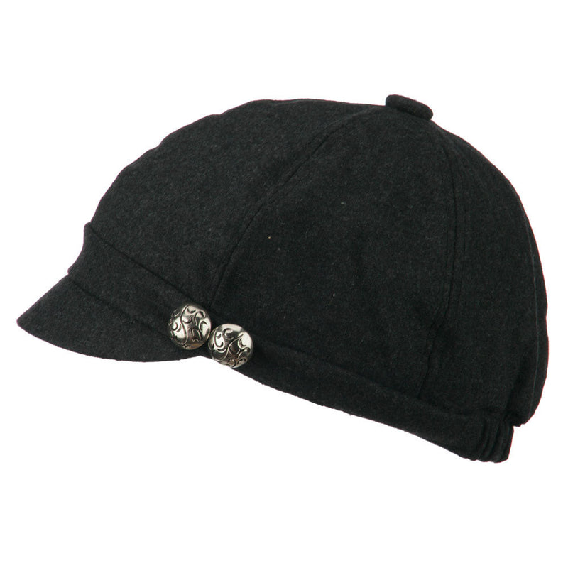 2 Silver Button Cabbie Cap