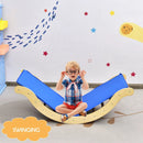 3-in-1 Wooden Arch Climber Set with Ramp and Rocker Mat by DirectDeals