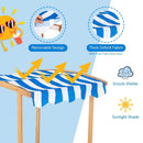Kids Wooden Sandbox with Striped Canopy by LJGDeals