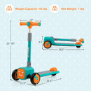 Folding Adjustable Kids Toy Scooter with LED Flashing Wheels Horn 4 Emoji Covers