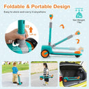 Folding Adjustable Kids Toy Scooter with LED Flashing Wheels Horn 4 Emoji Covers by LJGDeals