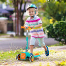Folding Adjustable Kids Toy Scooter with LED Flashing Wheels Horn 4 Emoji Covers by LJGDeals