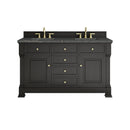 James Martin Brookfield 60" Double Bathroom Vanity, Black Onyx