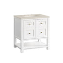 James Martin Breckenridge 30" Single Bathroom Vanity, Bright White