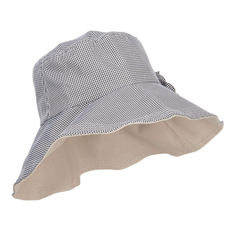 Checked Flower Accent Crushable Hat