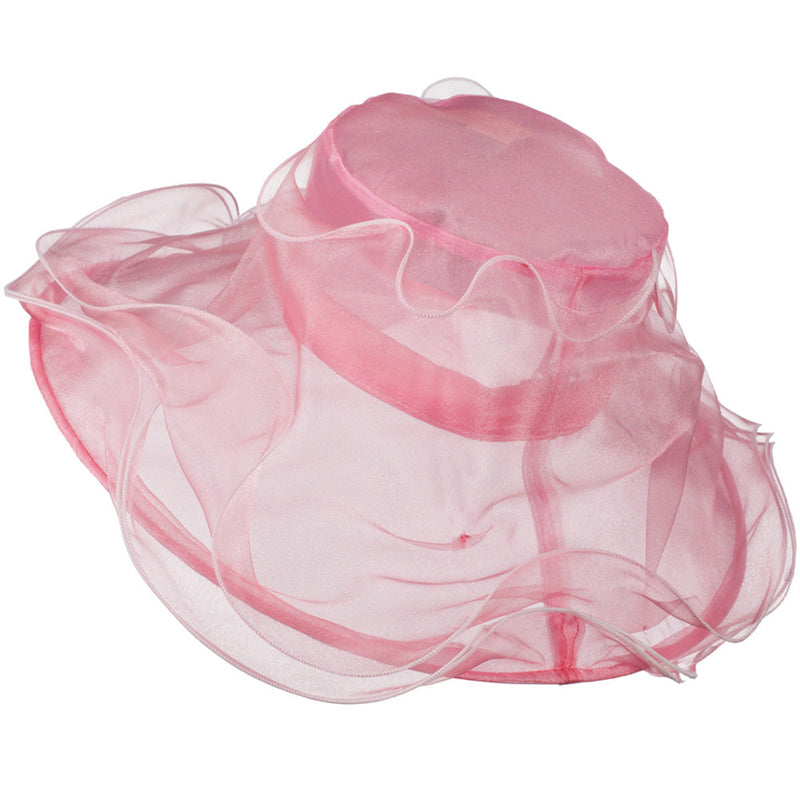 Two Tone Ruffle Accent Organza Hat
