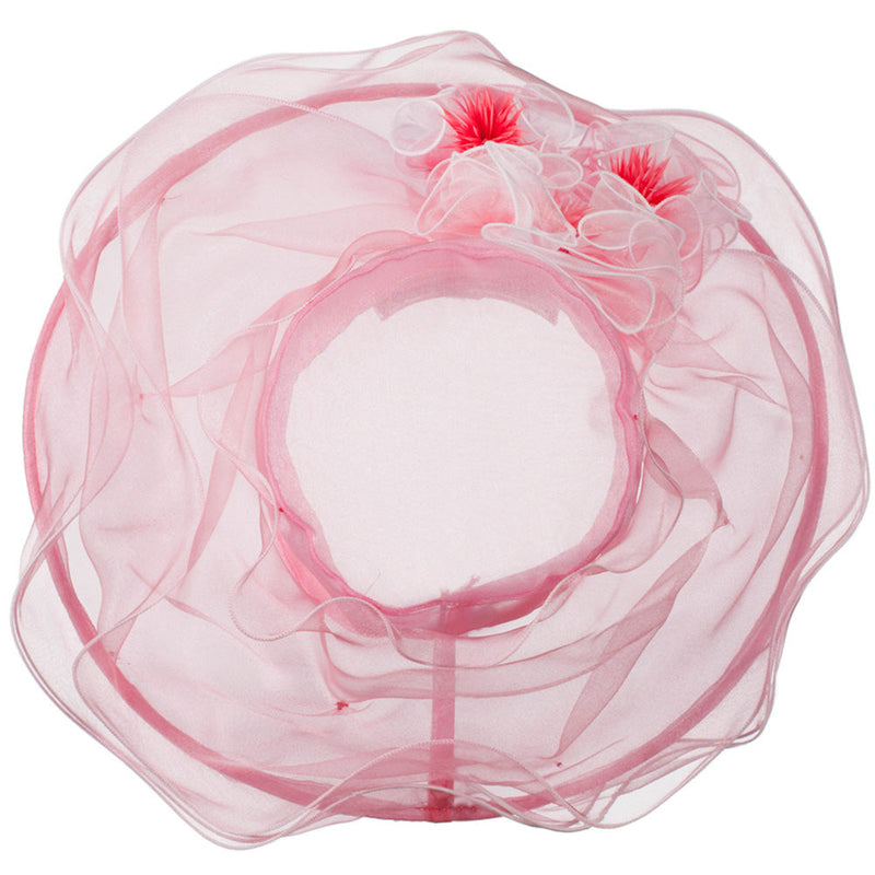 Two Tone Ruffle Accent Organza Hat
