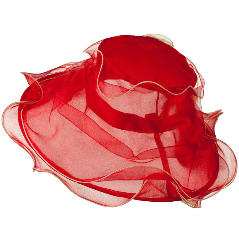 Two Tone Ruffle Accent Organza Hat