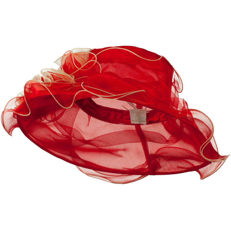 Two Tone Ruffle Accent Organza Hat