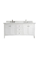 James Martin Palisades 72" Double Bathroom Vanity, Bright White