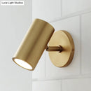GobekUsa Tube Brass Spotlight Wall Light - Postmodern Metal Reading Lamp for Bedroom