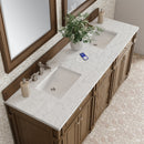 James Martin Bristol 72" Double Bathroom Vanity, Saddle Brown