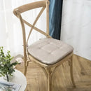 Tufted beige textured dining chair cushions for dining room by Decorbites