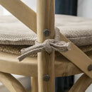 Tufted beige textured dining chair cushions for dining room by Decorbites
