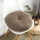 Tufted grey linen floor pillow seating cushion living room pouf by Decorbites