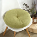 Tufted grey linen floor pillow seating cushion living room pouf by Decorbites