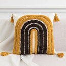Tufted tassels white & yellow cushion cover living room decor by Decorbites