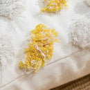 Tufted tassels white & yellow cushion cover living room decor by Decorbites