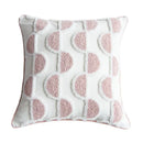 Tufted white & blush pink cotton loop cushion cover living room by Decorbites